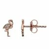 LC Lauren Conrad 10k Rose Gold Over Silver Lab-Created White Sapphire Flamingo Stud Earrings
