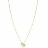 LC Lauren Conrad Gold Tone Crystal Baguette, Moon, & Heart Charms Necklace