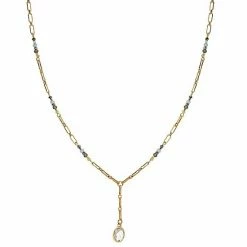 LC Lauren Conrad Blue Beaded Pendant Y Necklace
