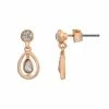 LC Lauren Conrad Rose Gold Tone Openwork Halo Teardrop Earrings