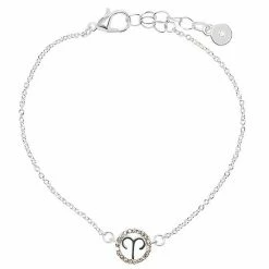 LC Lauren Conrad Silver Tone Crystal Aries Zodiac Sign Bracelet