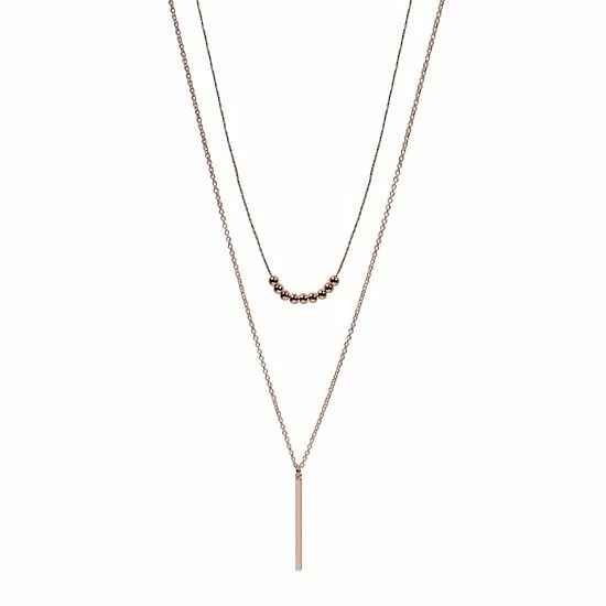 LC Lauren Conrad Rose Gold Tone Two Row Metal Ball Bead and Bar Long Nickel Free Pendant Necklace LC Lauren Conrad Rose Gold Tone Two Row Metal Ball Bead And Bar Long Nickel Free Pendant Necklace -LC Lauren Conrad Shop unnamed file 3837