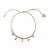 LC Lauren Conrad Rose Gold Tone Geometric Crystal Charm Adjustable Bracelet