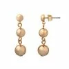 LC Lauren Conrad Gold Tone Clean Metal Ball Tiered Drop Earrings