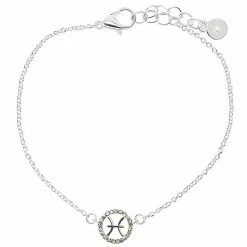 LC Lauren Conrad Silver Tone Crystal Pisces Zodiac Sign Bracelet