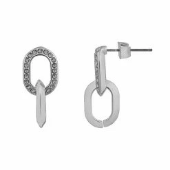 LC Lauren Conrad Silver Tone Link Drop Earrings
