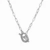 LC Lauren Conrad Silver Tone Link Chain Toggle Necklace