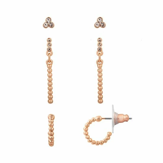 LC Lauren Conrad Gold Tone Metal Ball Nickel Free Earring Set 1 LC Lauren Conrad Gold Tone Metal Ball Nickel Free Earring Set