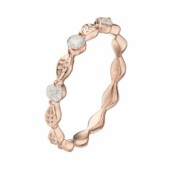 LC Lauren Conrad 10k Gold 1/5 Carat T.W. Diamond Leaf Ring White 2 LC Lauren Conrad 10k Gold 1/5 Carat T.W. Diamond Leaf Ring White - Image 2