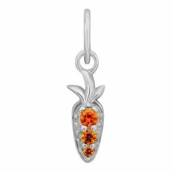 LC Lauren Conrad Sterling Silver Orange Cubic Zirconia Carrot Charm