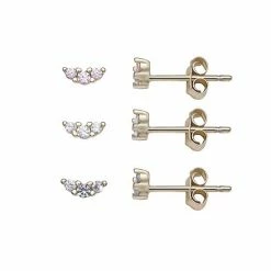 LC Lauren Conrad Sterling Silver Cubic Zirconia Stud Earring Set