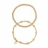 LC Lauren Conrad Gold Tone Clean Metal Ball Nickel Free Stretch Bracelet Set