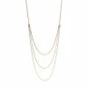 LC Lauren Conrad Gold Tone Three Row Long Nickel Free Chain Necklace