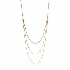 LC Lauren Conrad Gold Tone Three Row Long Nickel Free Chain Necklace