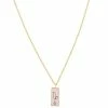 LC Lauren Conrad Gold Tone Crystal Capricorn Enamel Rectangular Pendant Necklace