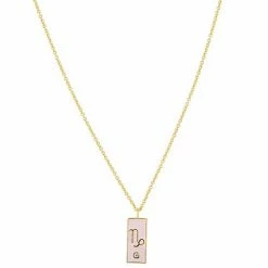 LC Lauren Conrad Gold Tone Crystal Capricorn Enamel Rectangular Pendant Necklace