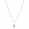 LC Lauren Conrad Gold Tone Crystal Virgo Enamel Rectangular Pendant Necklace