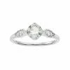 LC Lauren Conrad 10k White Gold Green Quartz & 1/10 Carat T.W. Diamond Ring