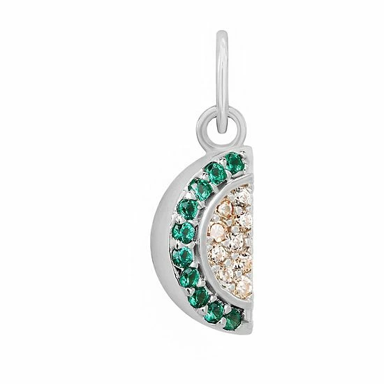 LC Lauren Conrad Sterling Silver Green & Champagne Cubic Zirconia Watermelon Charm 1 LC Lauren Conrad Sterling Silver Green & Champagne Cubic Zirconia Watermelon Charm