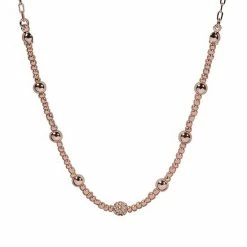 LC Lauren Conrad Rose Gold Tone Clean Metal Ball Beaded Nickel Free Short Necklace