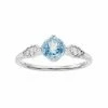 LC Lauren Conrad 10k White Gold Blue Topaz & 1/10 Carat T.W. Diamond Ring