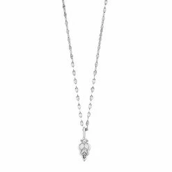 LC Lauren Conrad Leaf Lab-Created White Sapphire Pendant Necklace Sterling Silver