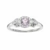 LC Lauren Conrad 10k White Gold Amethyst & 1/8 Carat T.W. Diamond Flower Ring
