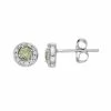 LC Lauren Conrad 10k White Gold Green Sapphire & 1/10 Carat T.W. Diamond Halo Stud Earrings