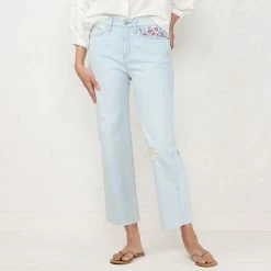 Women's LC Lauren Conrad Perfect Vintage Super High-Waist Crop Jeans White