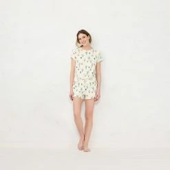 Women's LC Lauren Conrad Cotton Pajama Top & Pajama Shorts Sleep Set Periwinkle Tropical -LC Lauren Conrad Shop unnamed file 4018