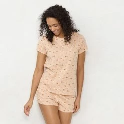 Women's LC Lauren Conrad Cotton Pajama Top & Pajama Shorts Sleep Set Periwinkle Tropical -LC Lauren Conrad Shop unnamed file 4020