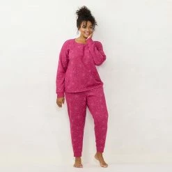 Plus Size LC Lauren Conrad Cozy Long Sleeve Pajama Top & Pajama Pants Set Blue Fairisle -LC Lauren Conrad Shop unnamed file 404