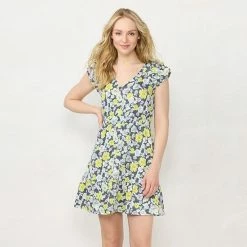 Women's LC Lauren Conrad Ruffle Mini Dress Valez Aqua