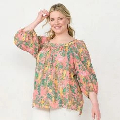 Plus Size LC Lauren Conrad Squareneck Peasant Top Amber Rose -LC Lauren Conrad Shop unnamed file 411