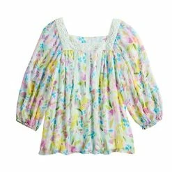 Women's LC Lauren Conrad Square Neck Peasant Top Yellow Stripe -LC Lauren Conrad Shop unnamed file 4113