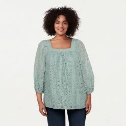 Plus Size LC Lauren Conrad Squareneck Peasant Top Amber Rose -LC Lauren Conrad Shop unnamed file 412