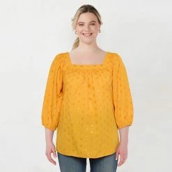 Plus Size LC Lauren Conrad Squareneck Peasant Top Amber Rose -LC Lauren Conrad Shop unnamed file 414