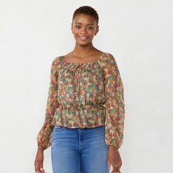 Petite LC Lauren Conrad Smocked Squareneck Blouse Hello Sunny -LC Lauren Conrad Shop unnamed file 4154