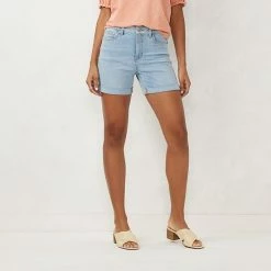Women's LC Lauren Conrad Cuffed High-Waist Jean Shorts Brigitte -LC Lauren Conrad Shop unnamed file 4159