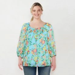 Plus Size LC Lauren Conrad Squareneck Peasant Top Amber Rose -LC Lauren Conrad Shop unnamed file 416