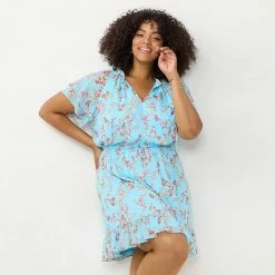 Plus Size LC Lauren Conrad Ruffle Sleeve Fit & Flare Dress Growing Sprigs -LC Lauren Conrad Shop unnamed file 4168