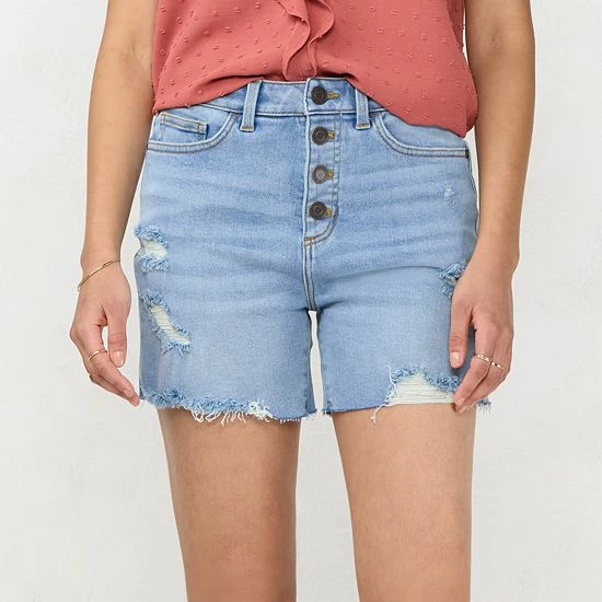 Women's LC Lauren Conrad Super High Rise Cut-Off Denim Shorts Victoria Wash 3 Women's LC Lauren Conrad Super High Rise Cut-Off Denim Shorts Victoria Wash - Image 3