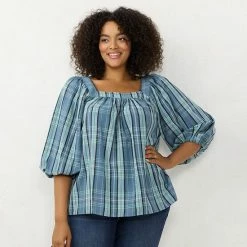 Plus Size LC Lauren Conrad Squareneck Peasant Top Amber Rose -LC Lauren Conrad Shop unnamed file 419