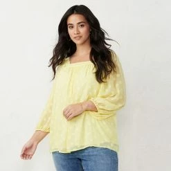 Plus Size LC Lauren Conrad Squareneck Peasant Top Amber Rose -LC Lauren Conrad Shop unnamed file 420