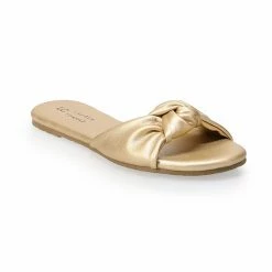 LC Lauren Conrad Cedar Women's Knotted Slide Sandals Gold