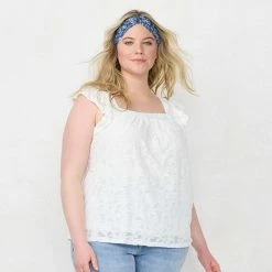 Plus Size LC Lauren Conrad Ruffle Swing Top Navy Stripe -LC Lauren Conrad Shop unnamed file 4214