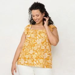 Plus Size LC Lauren Conrad Ruffle Swing Top Navy Stripe -LC Lauren Conrad Shop unnamed file 4216