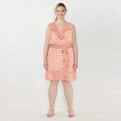 Plus Size LC Lauren Conrad Ruffle Faux-Wrap Dress Multi Stripe