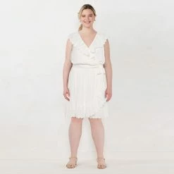 Plus Size LC Lauren Conrad Ruffle Faux-Wrap Dress Multi Stripe -LC Lauren Conrad Shop unnamed file 4221