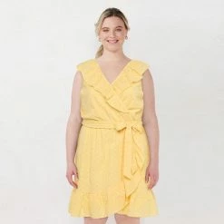 Plus Size LC Lauren Conrad Ruffle Faux-Wrap Dress Multi Stripe -LC Lauren Conrad Shop unnamed file 4223